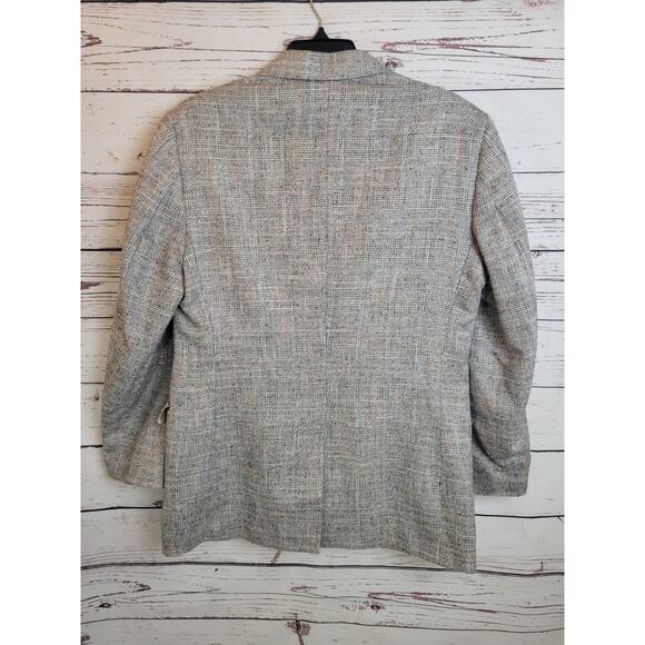 Imperial Haggar Sport Coat Suit Men's Size 42 Gray Blue 2-Button Tweed Formal - Picture 11 of 16